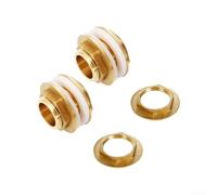 Lot de 2 raccords de cloison en laiton avec joint en silicone fiable pour réservoir d'eau et pompe (3 cm)
