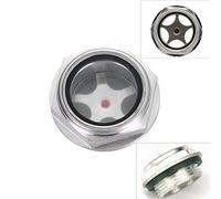 Lot de 2 raccords de compresseur d'air en aluminium avec filetage mâle en verre transparent pour niveau d'huile pour compresseur d'air (16 x 1,5)