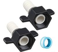 Lot de 2 raccords de pompe à eau pivotants droits pour camping-car, avec ruban d'étanchéité fileté, pour la plupart des pompes à eau avec une sortie de 1,27 cm (21 à 13 mm)