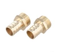 Lot de 2 raccords de queue de tuyau en laiton conçus pour filetage mâle BSP compatibles dans les installations de tuyaux d'air de piscine (19 mm mâle x 19 mm)