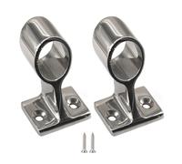 Lot de 2 raccords de rampe de bateau de 2,2 cm en acier inoxydable 316 à 60 degrés de qualité marine pour yacht (2 pièces avec vis)