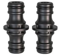 Lot de 2 raccords de tuyau 1/2" pour raccord de tuyau d'arrosage Gardena - Rallonge double face (noir)