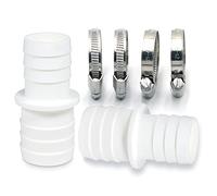 Lot de 2 raccords de tuyau avec colliers de serrage - Adaptateur de tuyau de piscine - Double embout de tuyau (2 x 32 à 38 mm)