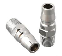 Lot de 2 raccords de tuyau d'air à filetage mâle de 10,2 cm, coupleurs rapides en acier pour compresseurs d'air, outils pneumatiques et accessoires