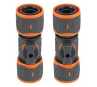 Lot de 2 raccords de tuyau d'arrosage avec valve de régulation - Stop eau - Raccord rapide avec valve d'arrêt