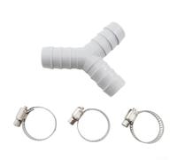 Lot de 2 raccords de tuyau en forme de Y pour vidange de machine à laver et lave-vaisselle - Séparateur de tuyau en plastique avec pinces pour l'évacuation des eaux usées de l'évier