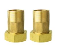 Lot de 2 raccords de tuyau en laiton pour compteur d'eau, diamètre extérieur 40 mm, ID 58 mm, raccord de compteur d'eau, raccord hexagonal avec rondelle d'étanchéité pour remplacement et réparation de
