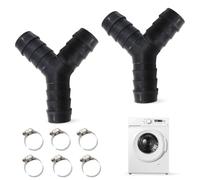 Lot de 2 raccords de tuyau en Y résistants à la chaleur pour lave-vaisselle et machines à laver (A 20 mm)