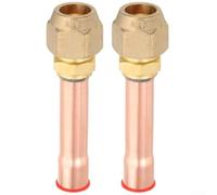 Lot de 2 raccords de tuyau évasés en laiton de 147,3 cm, connecteurs évasés à filetage mâle avec angle de 45 degrés pour système CVC et système de réfrigération