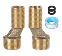 Lot de 2 Raccords excentrés pour mitigeur bain douche - G1/2 vers G3/4, réglable 135-165mm, laiton, bras pivotant