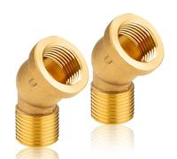 Lot de 2 raccords filetés en laiton - 45 degrés IG/AG 1/2", DN15 - Pour raccord fileté - En laiton - Angle 45° - Filetage intérieur x extérieur - Coude 45° - Raccord sanitaire - Coude 45°