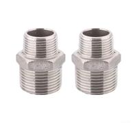 Lot de 2 raccords filetés G en acier inoxydable 304 pour plus de durabilité pour les connexions de tuyaux avec une température améliorée et une résistance magnétique (1 × 6)