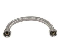 Lot de 2 raccords flexibles pour tuyau de robinet - Raccord à compression ou à pression avec valve isolante 300 mm de long (1/2" F x 3/4" F x 300 mm de long)