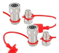 Lot de 2 raccords hydrauliques de tracteur à connexion rapide ISO5675 avec capuchon anti-poussière en acier au carbone trempé 3600 PSI Débit max 14,5 GPM Plusieurs ports NPT pour l'industrie agricole