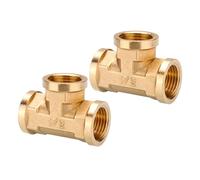 Lot de 2 raccords industriels en laiton résistant à la pression - Connecteur à trois voies pour carburants hydrauliques - Tés en laiton résistant