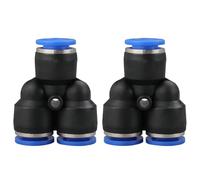 Lot de 2 raccords pneumatiques coudés, droits, type Y, type T, réduction de tube d'air pour connexion rapide de la tuyauterie à air, outils pneumatiques (raccord de type Y 8 mm)