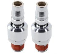 Lot de 2 raccords pneumatiques rapides de 6,35 mm pour compresseur d'air à mouvement rotatif à 360 degrés avec construction en fer plaqué nickel