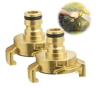 Lot de 2 Raccords Rapides en Laiton compatibles avec Système Geka - Raccord Rapide avec Raccord Mâle 1/2" pour Tuyau d'arrosage Gardena (compatible avec système Gardena)