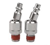 Lot de 2 raccords rapides pneumatiques 1/4 NPT avec rotation à 360 degrés pour compresseur d'air, cloueuse à air et nettoyeur haute pression (A)