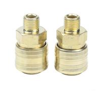 Lot de 2 raccords rapides pour applications d'air comprimé avec filetage mâle 6,35 mm pour filetage BSP pour une fiabilité du système
