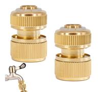 Lot de 2 raccords rapides pour tuyau d'arrosage 1/2" en laiton pour cuisine, jardin, extérieur 13 mm