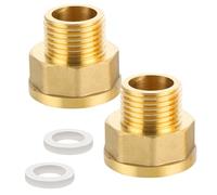 Lot de 2 raccords réducteurs en laiton 3/4" x 1/2" filetage extérieur - Manchon de réduction IG 3/4" vers AG 1/2" - Raccords sanitaires pour tuyau d'eau, eau potable, réservoir, raccords sanitaires