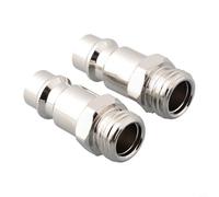 Lot de 2 raccords robustes de compresseur d'air de style européen avec mécanisme de libération rapide et filetage mâle 6,35 mm pour filetage BSP pour outils pneumatiques d'atelier Finition argentée