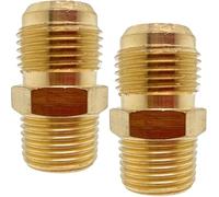 Lot de 2 raccords tubulaires mâles en laiton 1,5 cm x 1,27 cm NPT mâle raccord de tube raccord demi-union gaz adaptateur connecteur CX WONDERLAND