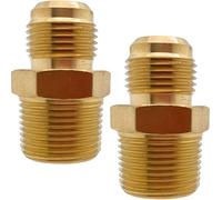 Lot de 2 raccords tubulaires mâles évasés de 1,5 cm x 1,9 cm NPT mâle en laiton pour raccord de tuyau demi-union CX WONDERLAND