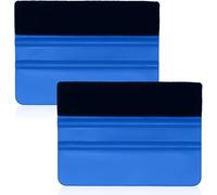 Lot de 2 raclettes à Bords en Feutre, 10,2 cm, raclette en Vinyle, grattoir Droit en Vinyle pour fenêtre de Voiture (Bleu)