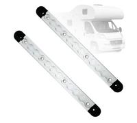 Lot de 2 rails d'arrimage en aluminium avec 4 embouts, barres de blocage rondes pour remorque, camion, camping-car, yacht