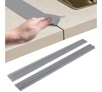 Lot de 2 Rails de Connexion pour Plan de Travail de Cuisine, Joint d'Écart, Bande de Finition et d'Étanchéité (Gris, 68,9 cm)