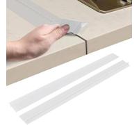 Lot de 2 rails de connexion pour plan de travail de cuisine, plan de travail, joint d'étanchéité, plan de travail(Blanc)
