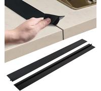 Lot de 2 rails de connexion pour plan de travail de cuisine, plan de travail, joint d'étanchéité, plan de travail(noir)