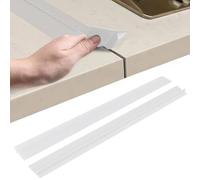 Lot de 2 rails de connexion pour plans de travail de cuisine, plan de travail, joint d'écart, bande de finition, plan de travail de cuisine, bande d'étanchéité (transparent, 63 cm)