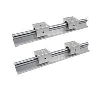 Lot de 2 rails de guidage linéaire 12, 16, 20, 3001600 mm, 2 rails et 4 blocs linéaires précis pour imprimantes 3D CNC et projets d'automatisation