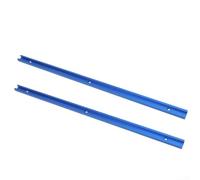 Lot de 2 rails en T pour table de toupie, rail à onglet à double fente en T, fente de fixation en alliage d'aluminium pour outils de travail du bois, 500 mm