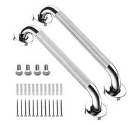 Lot de 2 rails funéraires pratiques antidérapants en acier inoxydable de 30,5 cm - Accessoire pratique pour salle de bain, douche et escalier - Poignée de douche pour personnes handicapées