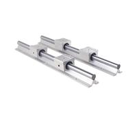 Lot de 2 rails guidage linéaires SBR16 D16 300400500600100012001500mm, support coulissant complet + 4 blocs roulement SBR16UU for CNC(300mm)