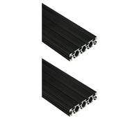 Lot de 2 rails linéaires en aluminium extrudé 2080 avec fente en T de 300 mm de long, noir, série 20, standard européen, pour pièces d'imprimante 3D et CNC, 50,8 x 203,2 cm, 30 cm (Kwweeoo)