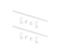 Emuca - 2 Barres de penderie Jagmet, Ø27x815 mm, Peint en blanc, Acier