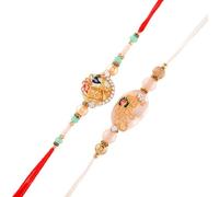 Lot de 2 Rakhi pour Bhaiya et Bhabhi Raksha Bandhan Bhaiya Rakhi Set Rakhis for Brother Rakhi with You are My Hero Aimant de réfrigérateur et Roli Tilak