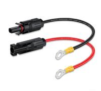 Lot de 2 rallonges de câble de connexion solaire étanches avec borne 10 AWG pour connexions d'énergie solaire extérieure (50 cm)
