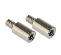 Lot de 2 rallonges de joystick d'arcade chromées pour manette de jeu SANWA/Seimitsu