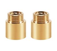 Lot de 2 rallonges de robinet - 20 mm - 1/2" - En laiton - 1/2" IG x 1/2" AG - Raccord d'extension 20 mm - Raccord fileté pour eau potable et pommeaux de douche