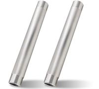 Lot de 2 rallonges de robinet, 3/4" x 200 mm, rallonge filetée DN20, 3/4" AG x AG, 200 mm, en acier inoxydable, raccord extérieur, rallonge de raccordement pour eau potable et installation de