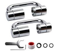 Lot de 2 rallonges de robinet à 1080° : embout de robinet à bras mécanique en U, extension de robinet double mode, embout anti-éclaboussures pour cuisine et salle de bain