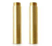 Lot de 2 rallonges de robinet en laiton 1/2" x 100 mm, 1/2" IG x 1/2" AG DN15, rallonge filetée en laiton 100 mm pour robinets valves d'angle