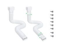 Lot de 2 rallonges de tuyau de descente de gouttière de 50 à 147 cm, connecteur flexible pour la plupart des becs de descente résidentiels (blanc)