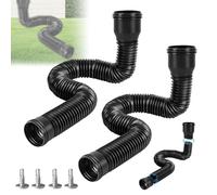 Lot de 2 rallonges flexibles de gouttière, rallonge ronde pour tuyau de descente 80/100 mm, extension de gouttière, extension de 47 à 150 cm, pour gazon/avant-toit (noir)